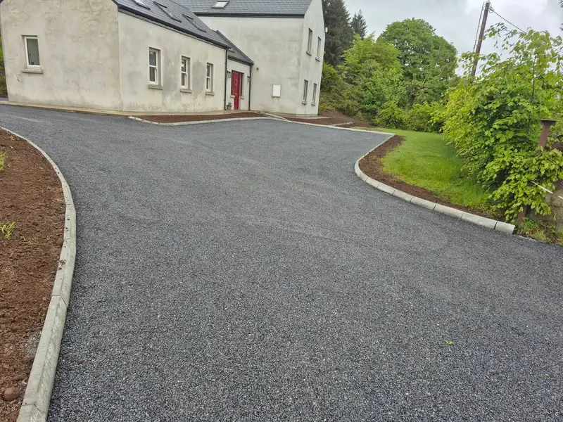 tar and chip driveway installation on a house in Tipperary